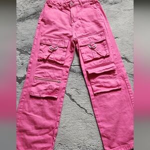 💖Pink Fashion Nova Pink Denim Cargo Pants